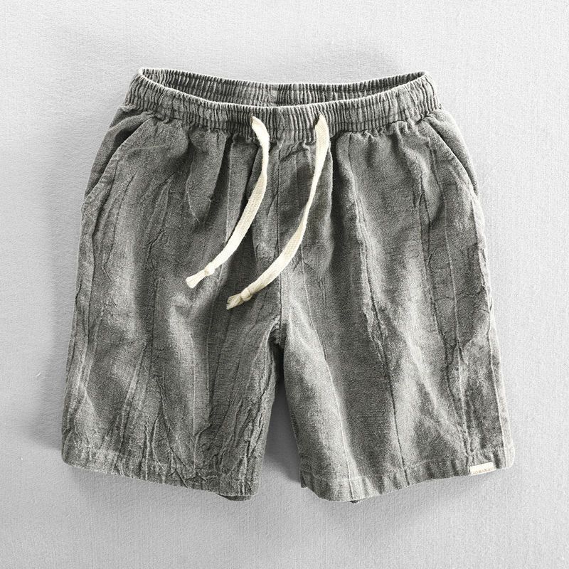 Casual Men's Cotton Linen Cropped Shorts