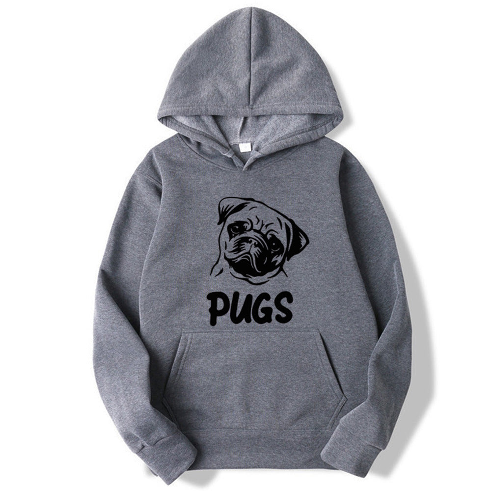 Hip Hop Pug Printed Hoodies