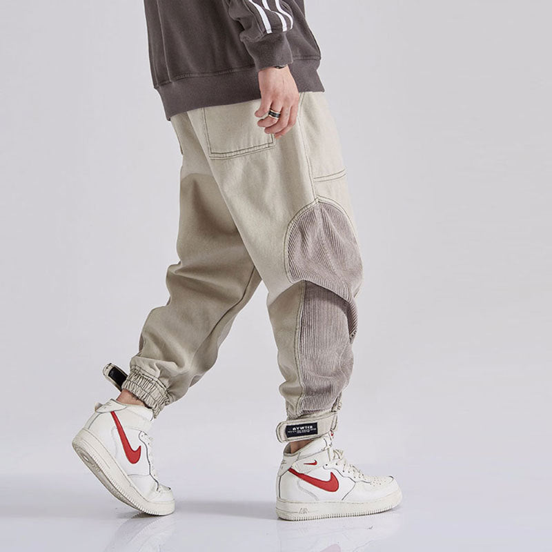 Japanese-Inspired Loose Fit Spliced Denim Jeans