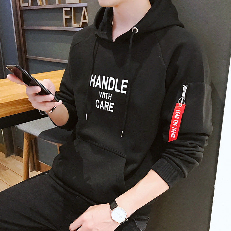 Men's Long Sleeved Hooded Shirt