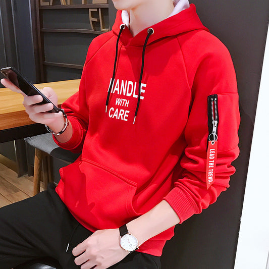 Men's Long Sleeved Hooded Shirt