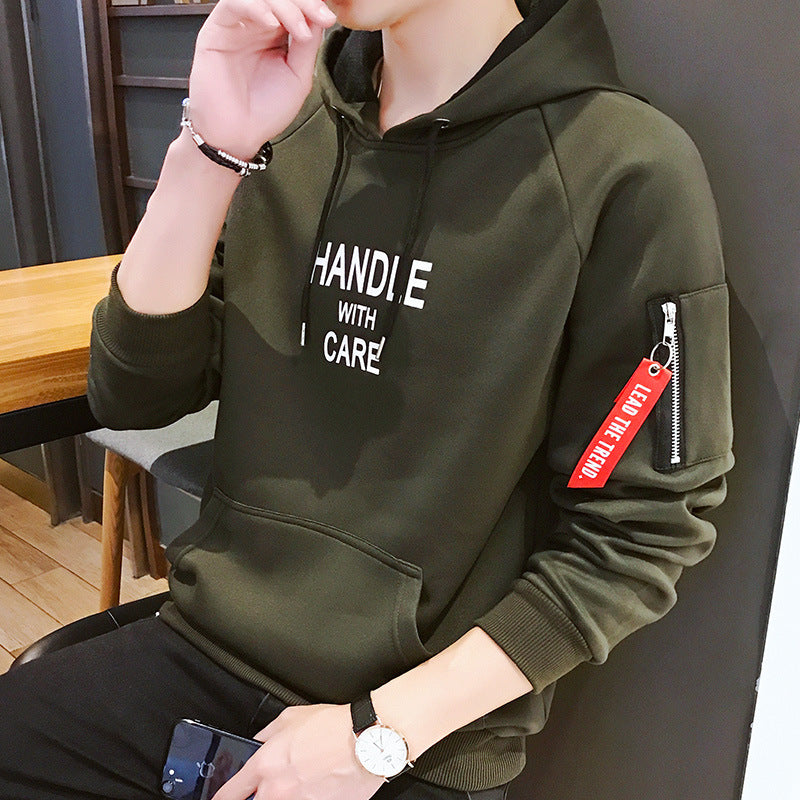 Men's Long Sleeved Hooded Shirt