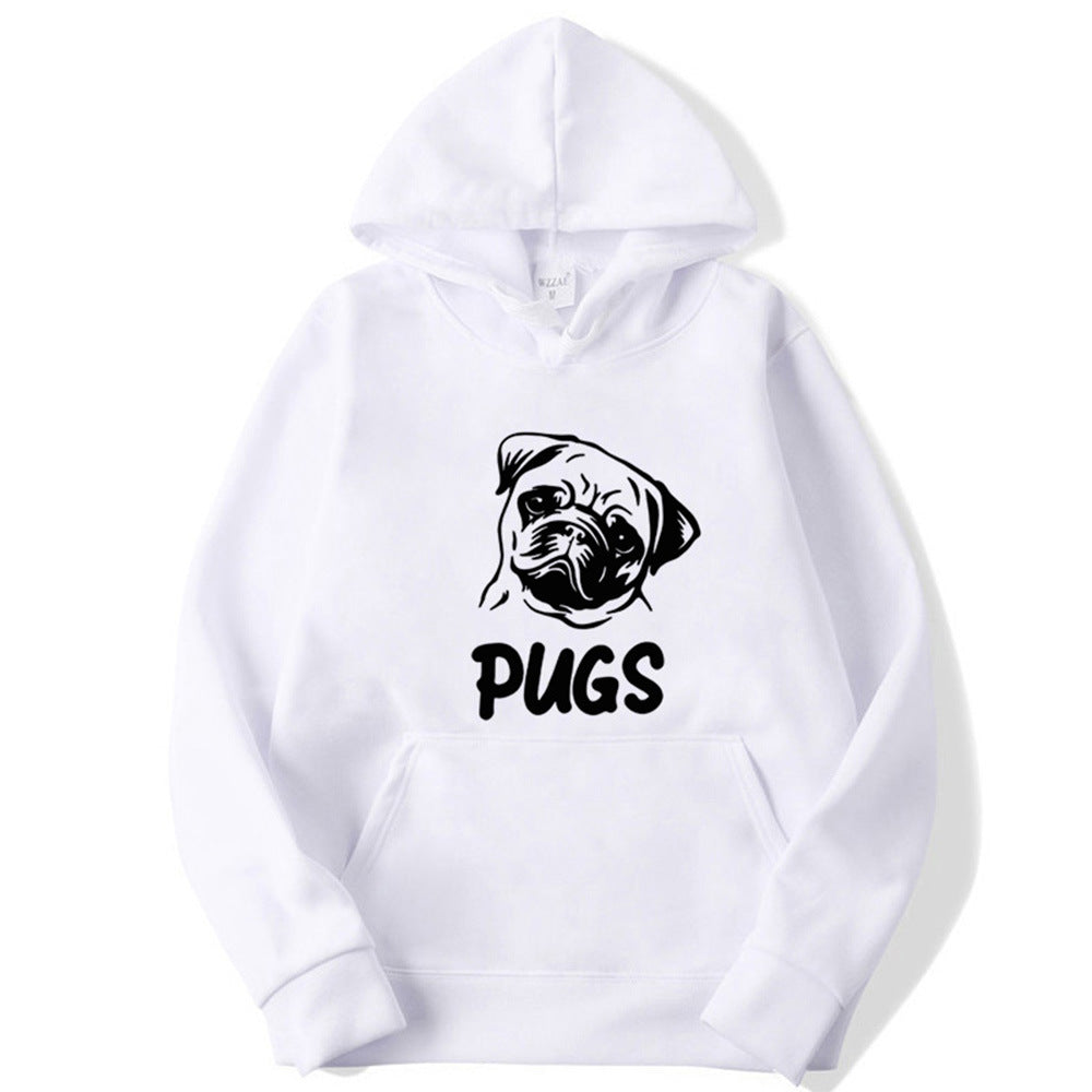 Hip Hop Pug Printed Hoodies