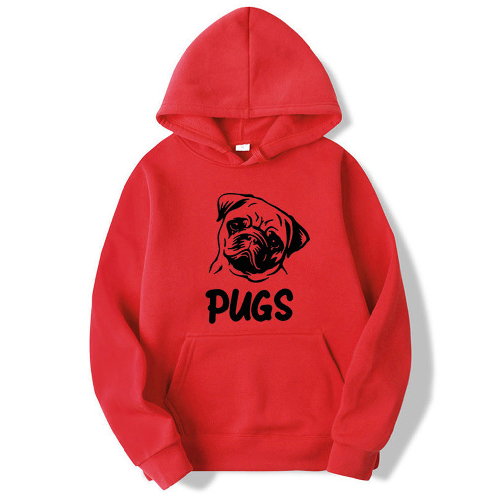 Hip Hop Pug Printed Hoodies