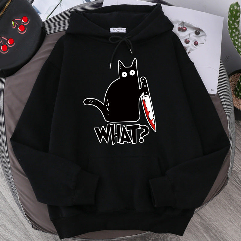 New arrivals-Killer Black Cat Surprised Hoodies