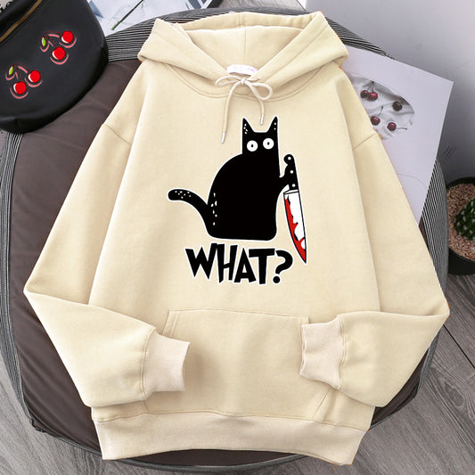 New arrivals-Killer Black Cat Surprised Hoodies