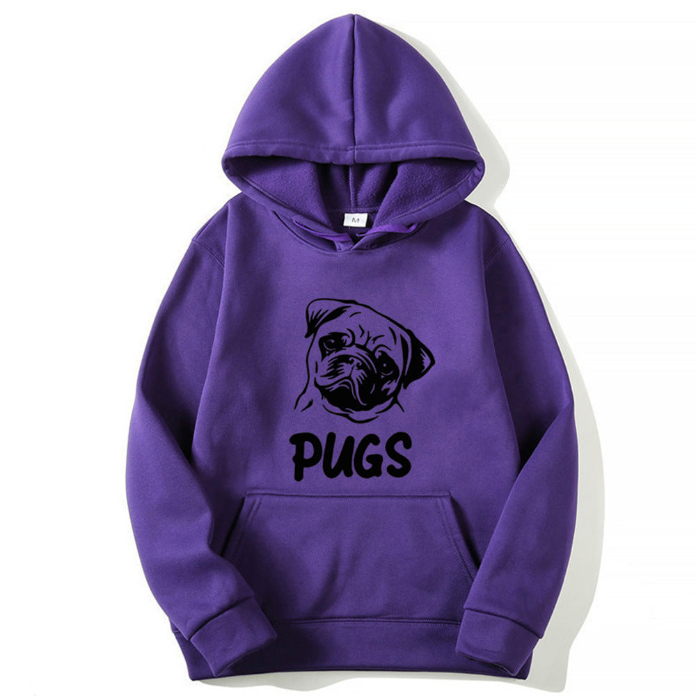 Hip Hop Pug Printed Hoodies