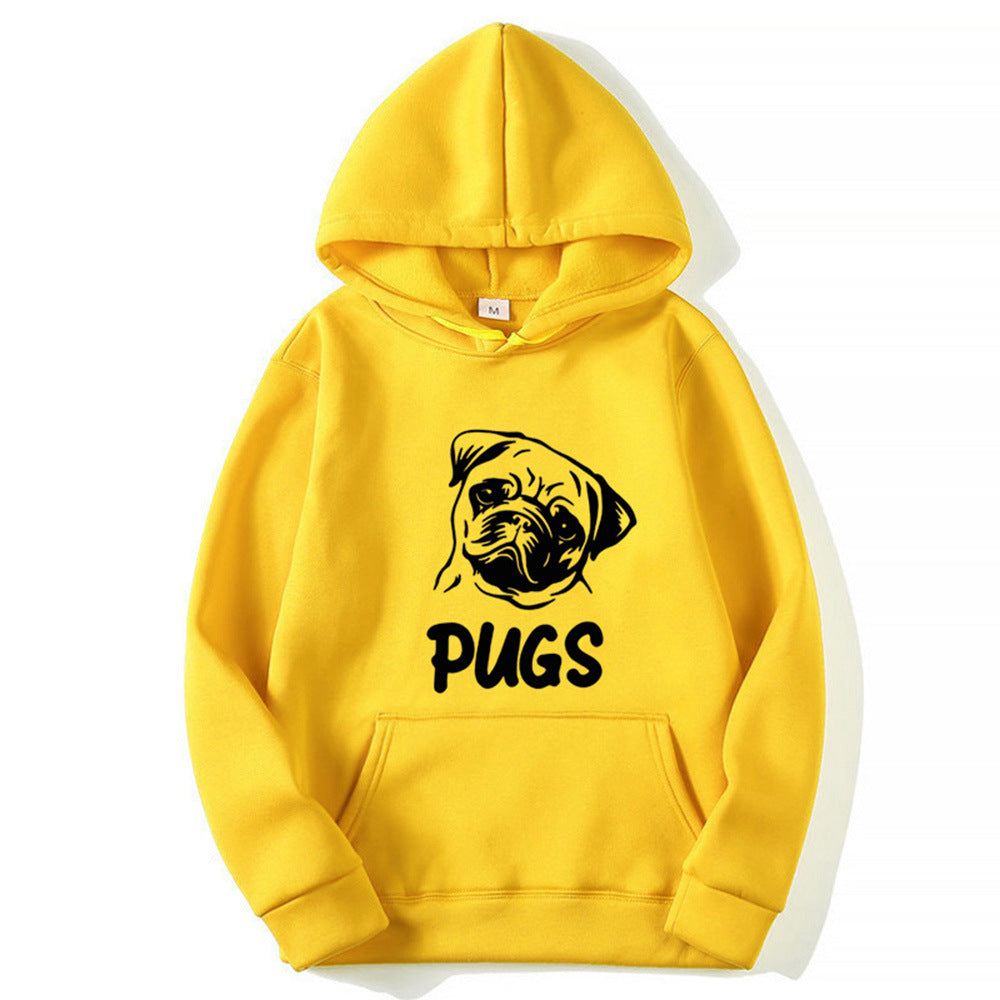 Hip Hop Pug Printed Hoodies