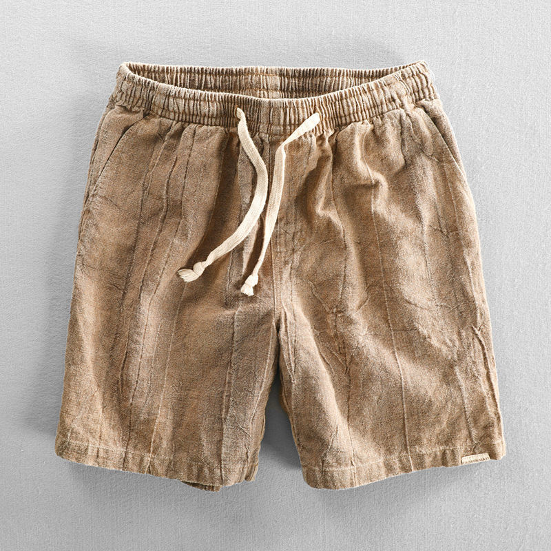 Casual Men's Cotton Linen Cropped Shorts