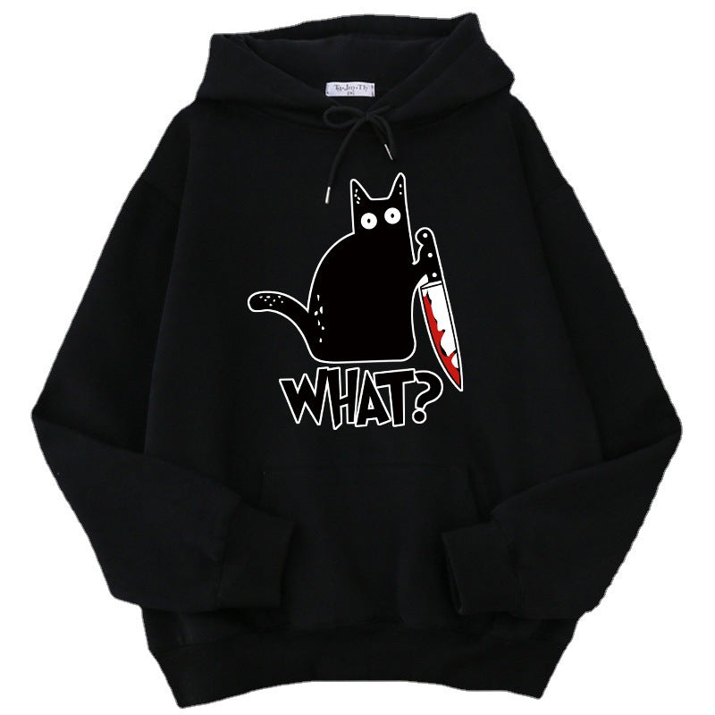 New arrivals-Killer Black Cat Surprised Hoodies