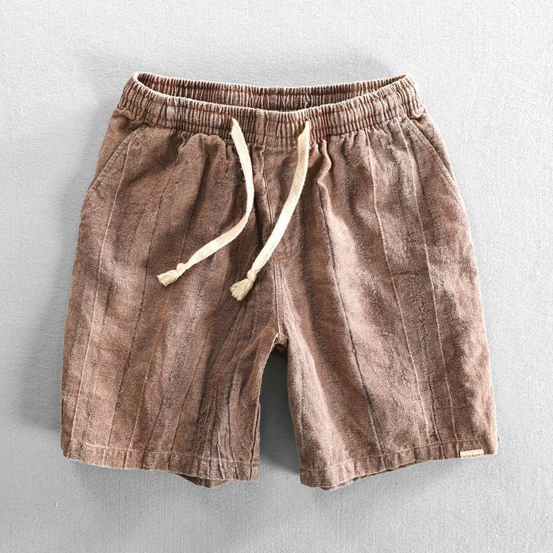 Casual Men's Cotton Linen Cropped Shorts