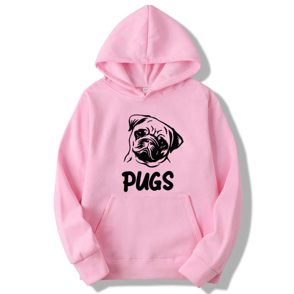 Hip Hop Pug Printed Hoodies