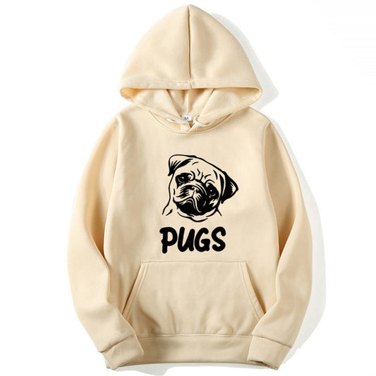 Hip Hop Pug Printed Hoodies