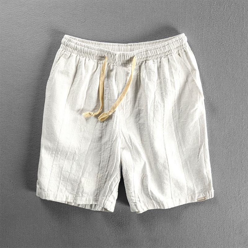 Casual Men's Cotton Linen Cropped Shorts