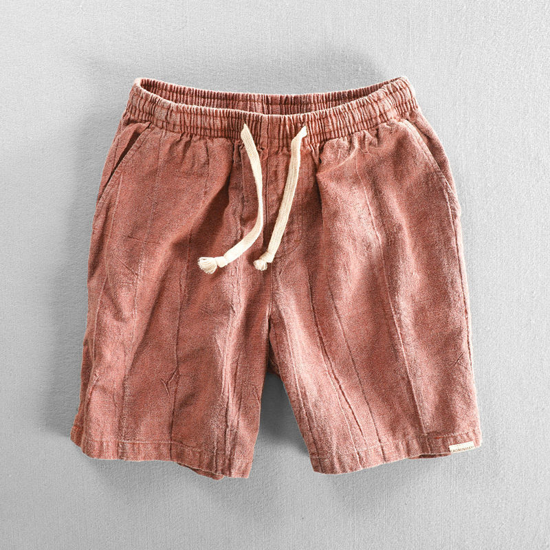 Casual Men's Cotton Linen Cropped Shorts