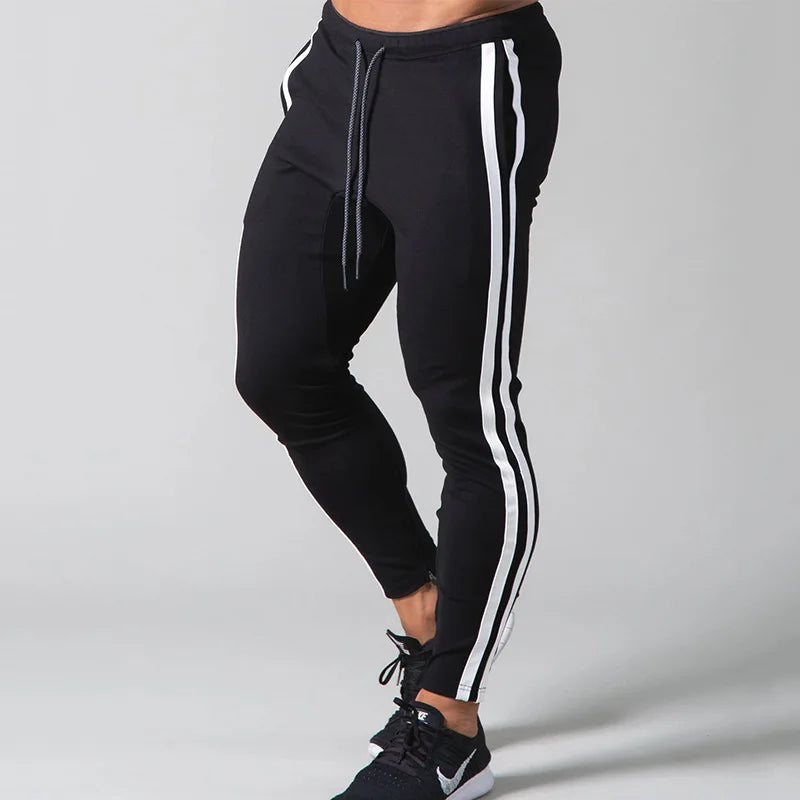 Men Striped Sweatpants Casual Long Pants