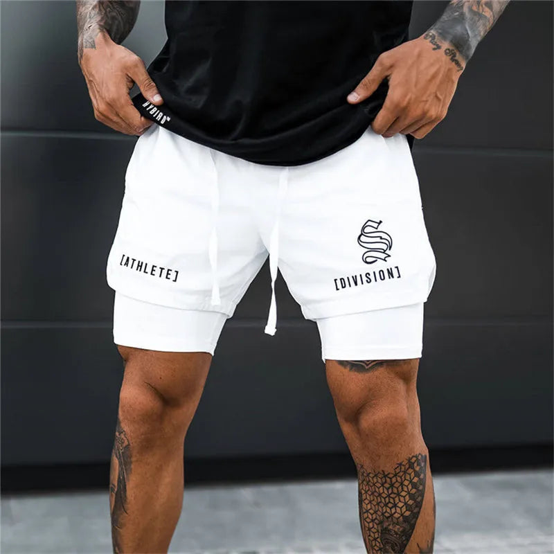 2 In 1 Running Shorts Men