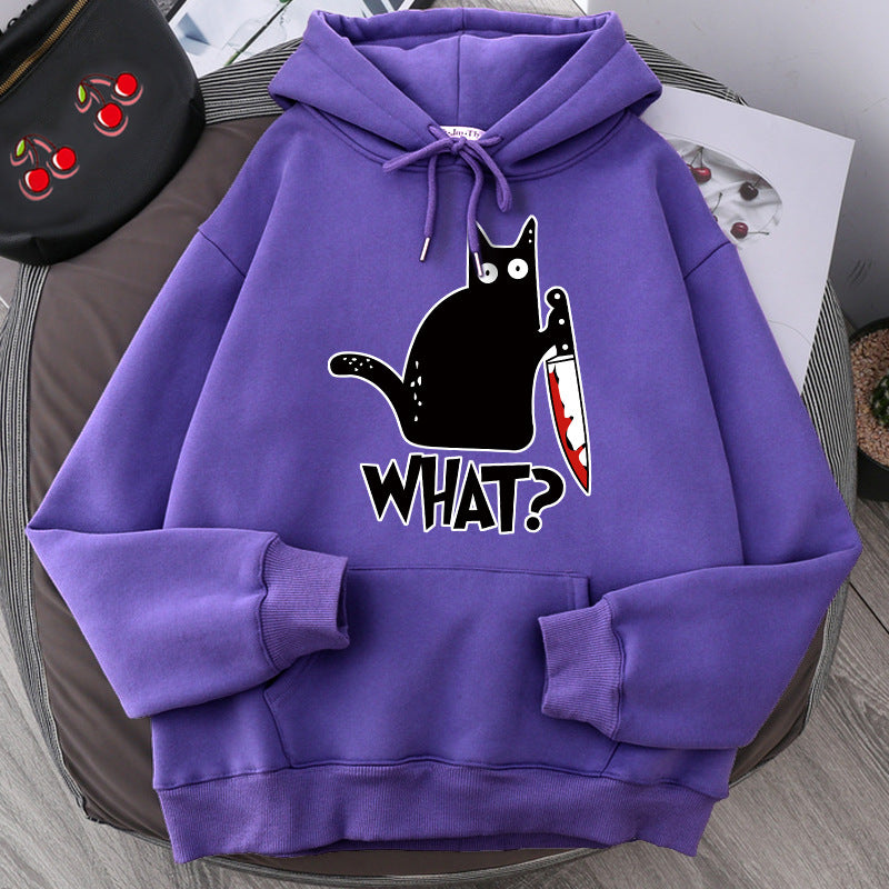 New arrivals-Killer Black Cat Surprised Hoodies