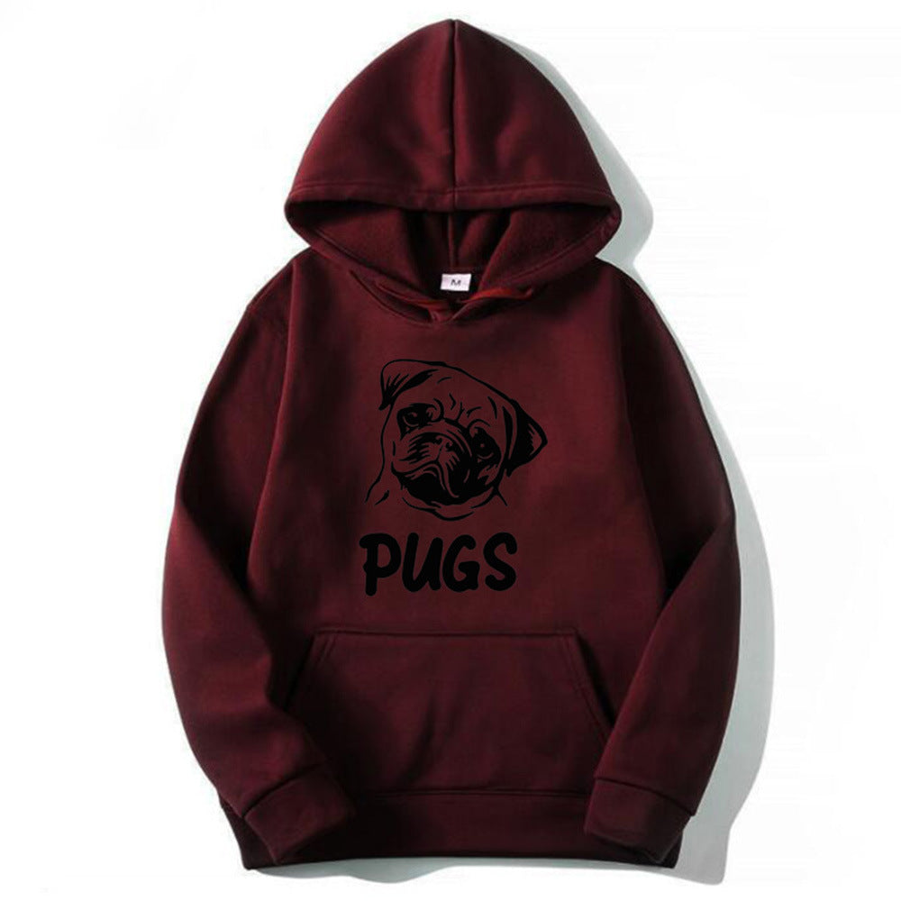 Hip Hop Pug Printed Hoodies