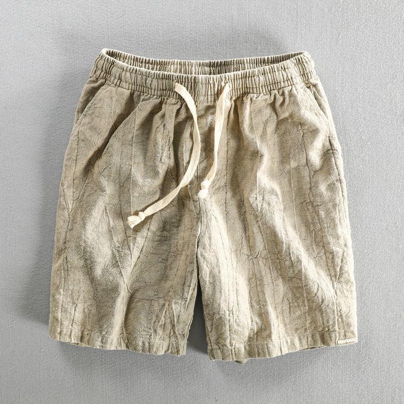 Casual Men's Cotton Linen Cropped Shorts