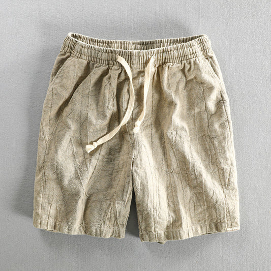 Casual Men's Cotton Linen Cropped Shorts