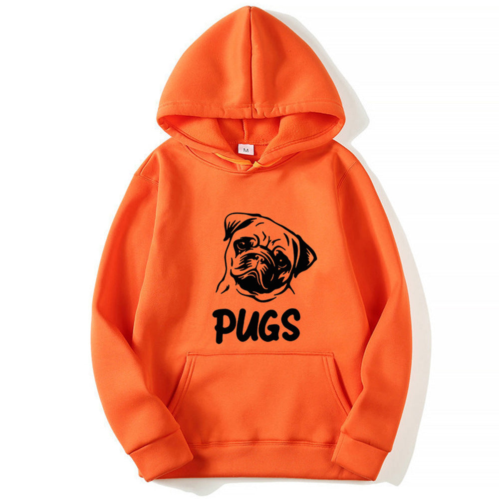 Hip Hop Pug Printed Hoodies