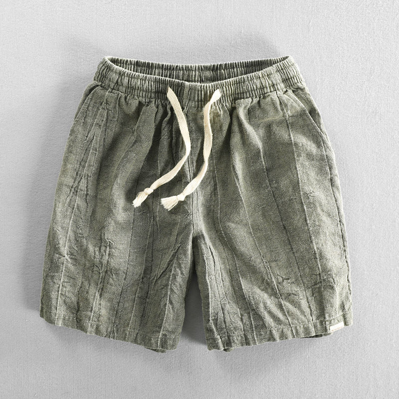 Casual Men's Cotton Linen Cropped Shorts