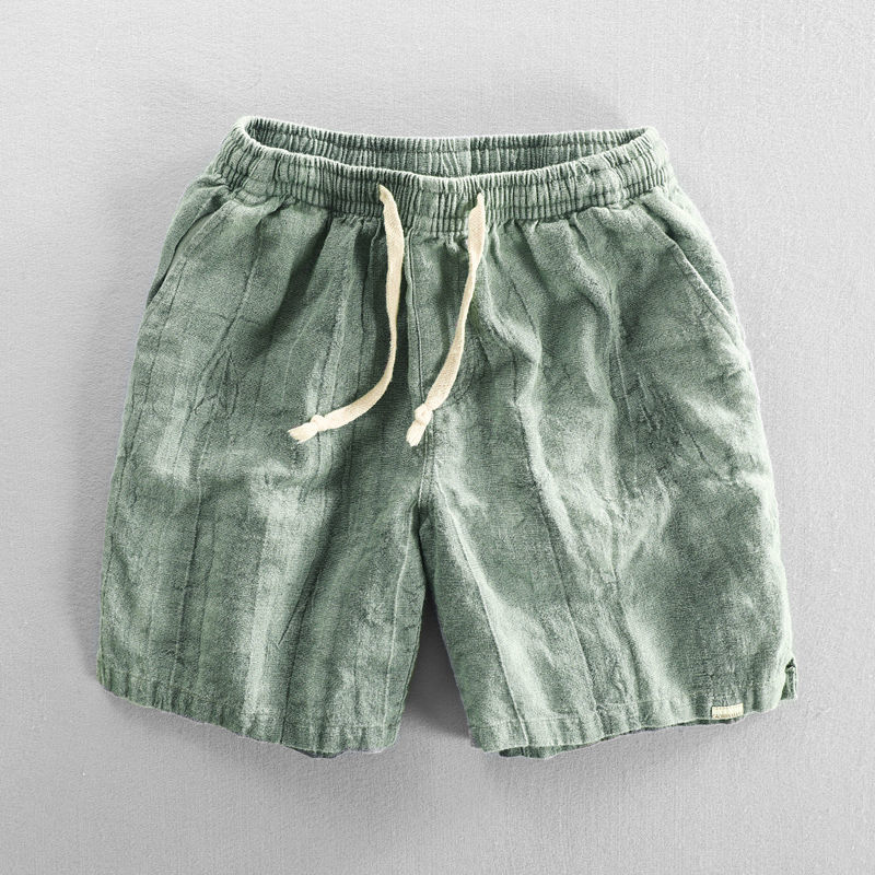 Casual Men's Cotton Linen Cropped Shorts